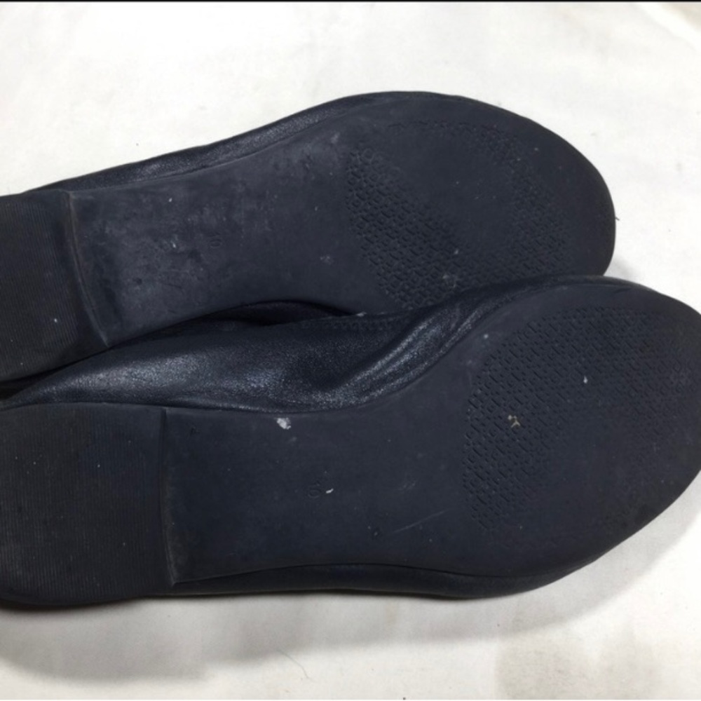 Tory Burch Benton Black Leather Ballet Flats with Gold Logo Women’s 10 - Picture 8 of 8